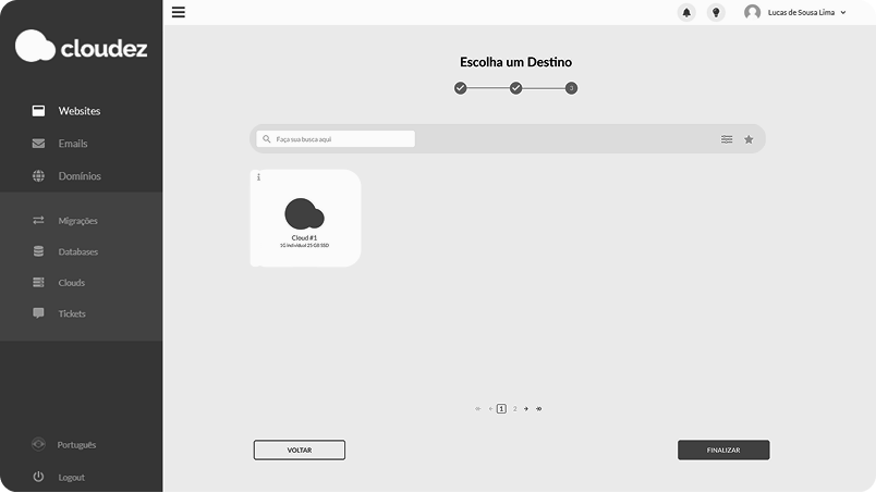 Antes: escolha de destino sem recomendação