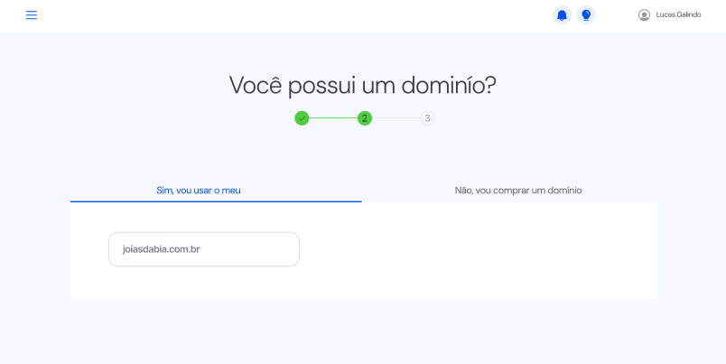 Jornada atual: você possui um domínio?