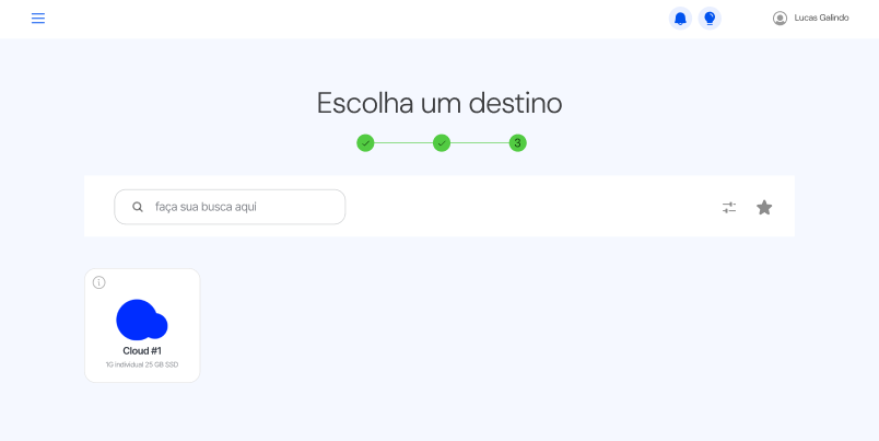 Jornada atual: escolha um destino
