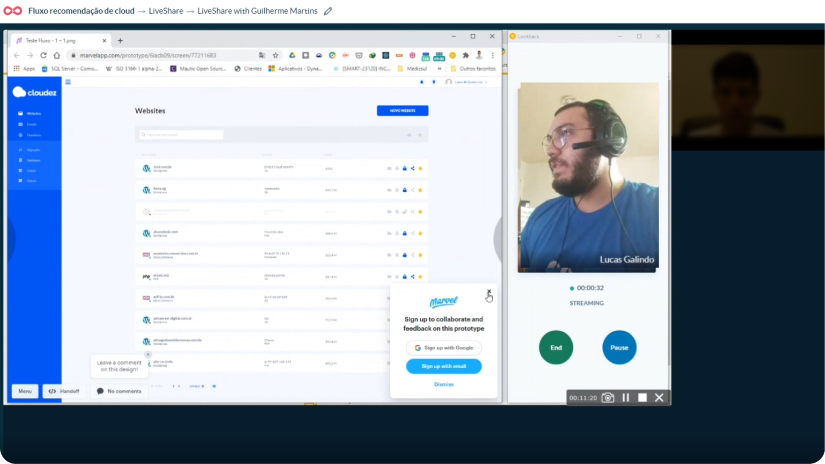 Teste de usabilidade, etapa 1: lista de websites