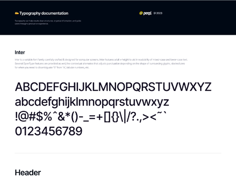 Styleguide Peqi: Tipografia