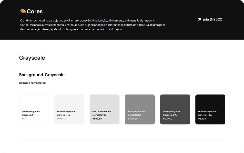 Styleguide Strada: Cores — visão geral