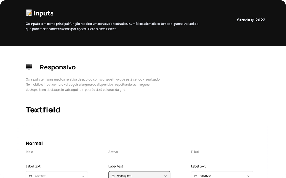 Styleguide Strada: Componentes — Inputs