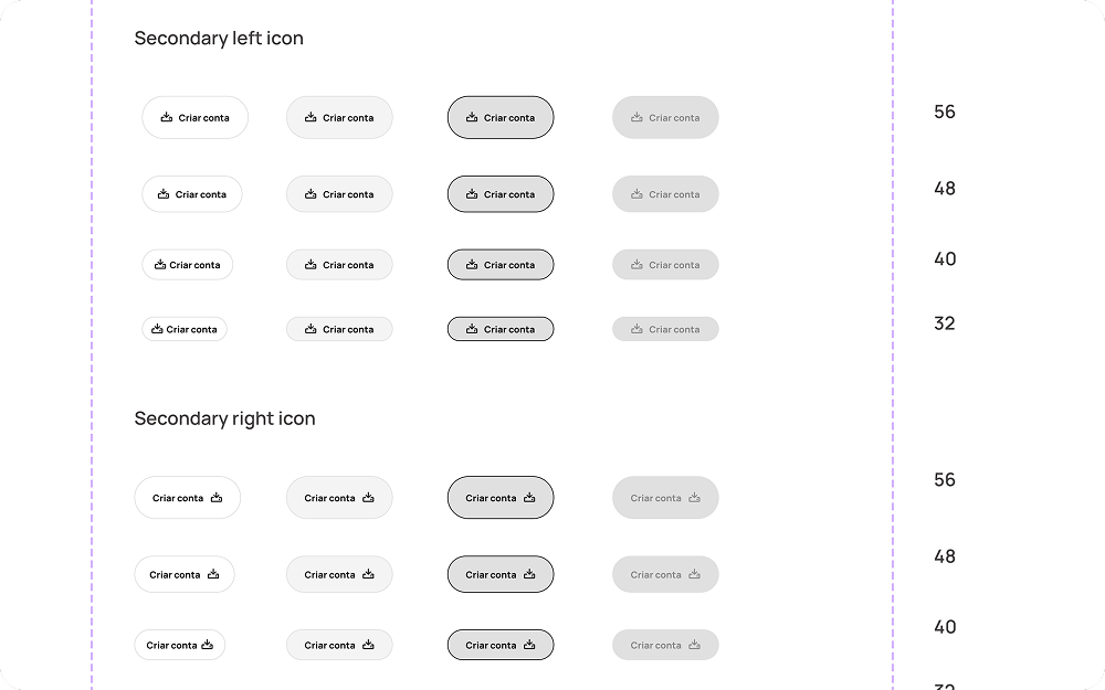 Styleguide Strada: Botões — Secondary